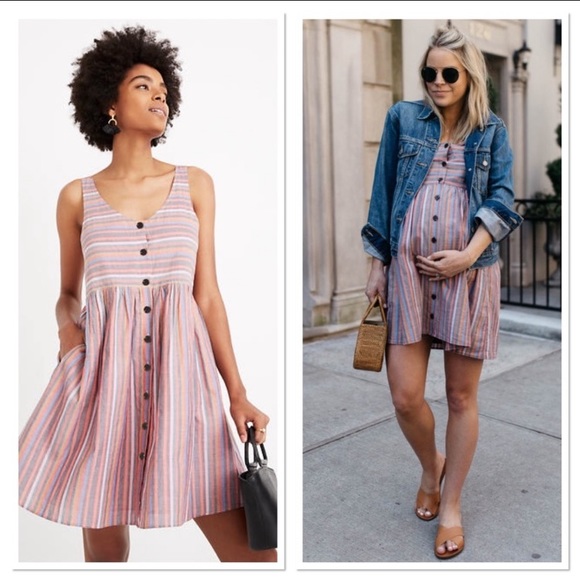 Madewell Dresses & Skirts - Madewell Rainbow Stripe Scoopneck Tank Dress XL